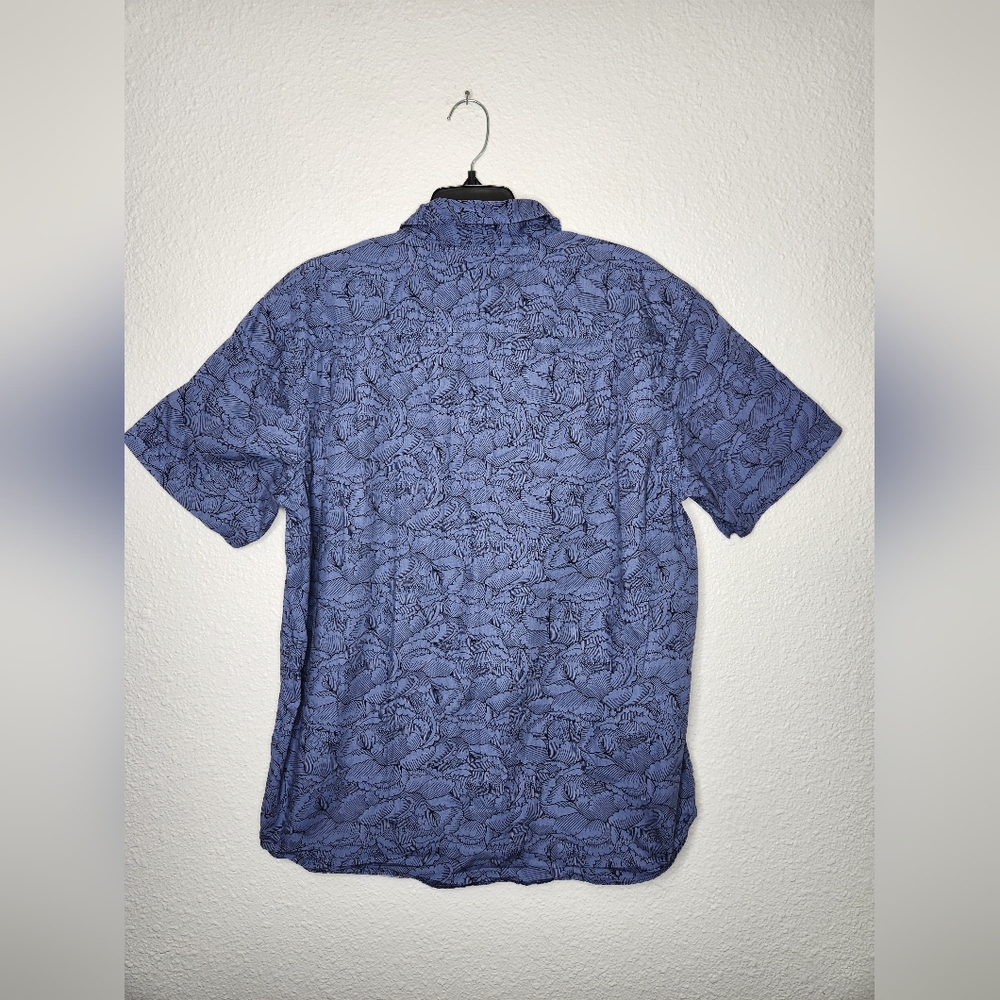 Hurley Classic Fit Men's Blue Floral Shirt Short Sleeve Size XL - Picture 2 of 10